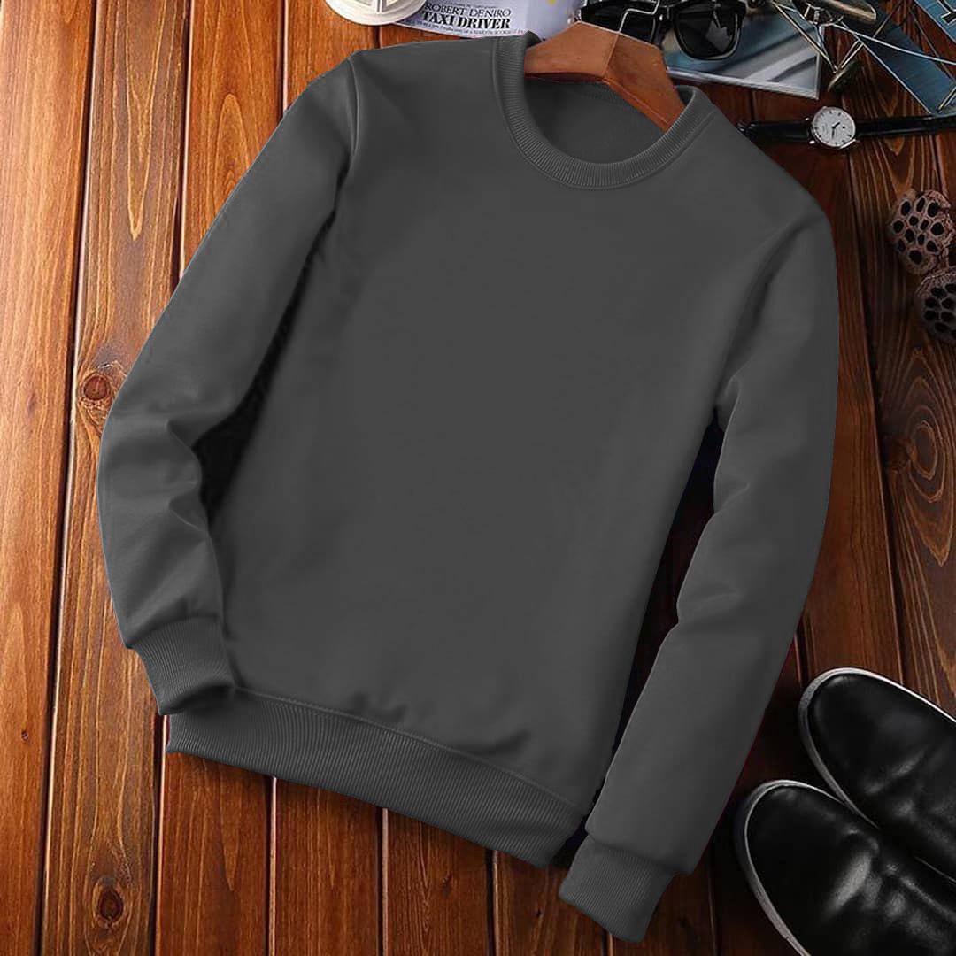 Cotton Solid Full Sleeves Regular Fit Mens Sweatshirt