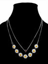 Beautiful Golden Daisy Heart Two-Layered Necklace For Women & Girls