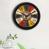 eCraftIndia Rustic Multicolor Designer Round Analog Black Wall Clock